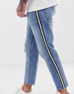 Голубые расклешенные джинсы с лентой по бокам Jack & Jones Intelligence - Синий