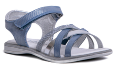Туфли для девочки голубые/серебро Barkito