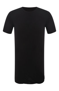 Удлиненная футболка из смеси вискозы и шелка с круглым вырезом