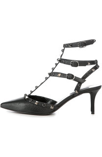 Кожаные туфли valentino garavani rockstud rolling noir на шпильке