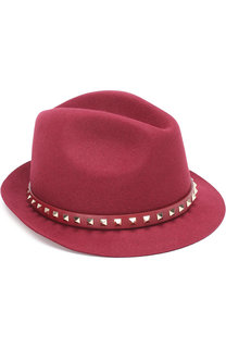 Шляпа valentino garavani из ангоры с кожаным ремешком и заклепками