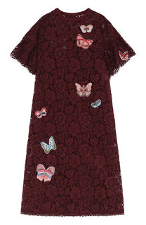Кружевное платье-миди с отделкой в виде бабочек