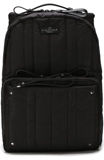 Текстильный рюкзак valentino garavani с внешним карманом на молнии