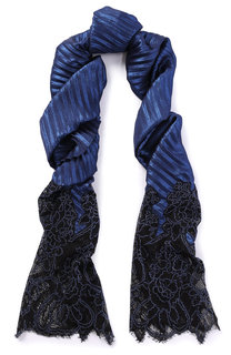 Плиссированный шарф с кружевной вставкой