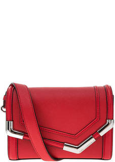 Сумка Красная кожаная сумка с откидным клапаном Karl Lagerfeld