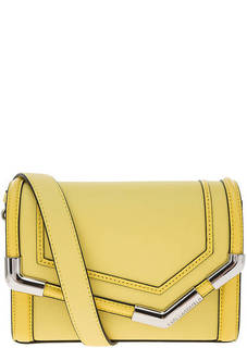 Сумка Желтая кожаная сумка с откидным клапаном Karl Lagerfeld