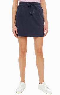 Юбка Короткая юбка синего цвета из плотного трикотажа. Имеет прямой покрой, два функциональных кармана и два кармана-обманки. Фиксируется на талии с помощью резинки и шнура. Vero Moda