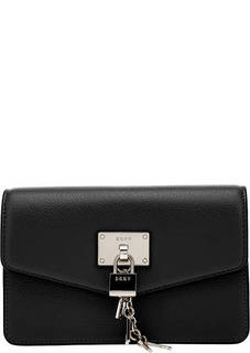 Сумка Поясная сумка из зерненой кожи с откидным клапаном Dkny