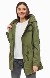Парка цвета хаки с капюшоном Superdry