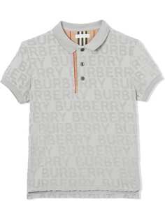 Burberry Kids фактурная рубашка-поло с логотипом
