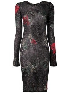 Yohji Yamamoto приталенное платье с длинными рукавами