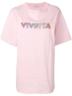 Vivetta футболка оверсайз с логотипом и стразами