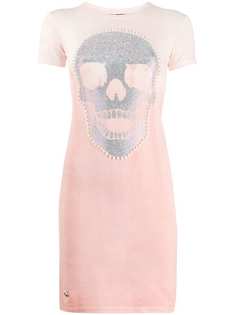 Philipp Plein платье-футболка с принтом Skull