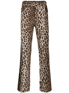 Martine Rose брюки из меха с леопардовым принтом