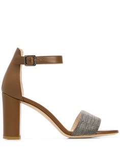 Fabiana Filippi metallic strip block heel sandals