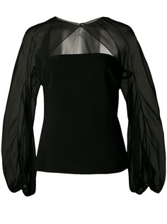 Cushnie sheer sleeve top