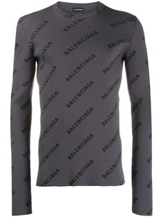 Balenciaga джемпер с узором и логотипом