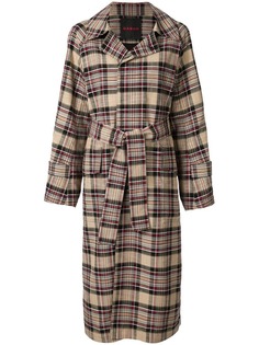 Caban plaid trench coat