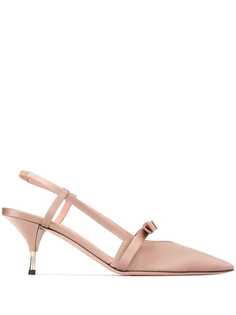 Rochas satin slingback pumps