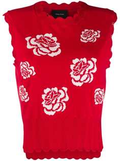 Simone Rocha floral knit tank top