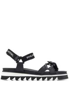 Philippe Model logo touch-strap sandals
