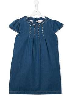 Alberta Ferretti Kids джинсовое платье с заклепками