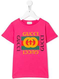 Gucci Kids футболка с архивным логотипом