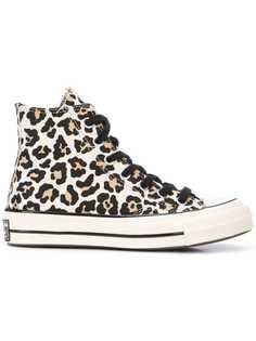 Converse высокие кроссовки с леопардовым принтом