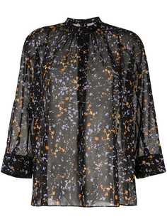 Des Prés abstract print sheer blouse