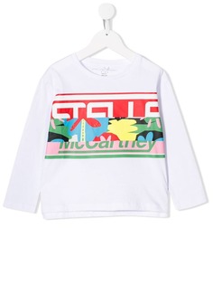 Stella McCartney Kids рубашка с длинными рукавами и логотипом