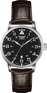 Швейцарские мужские часы в коллекции Vintage Airacobra Мужские часы Aviator V.1.11.0.036.4