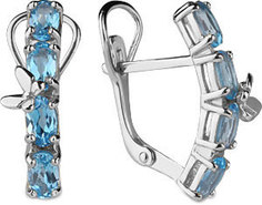 Серебряные серьги Серьги Aquamarine 4471205-S-a