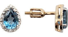Золотые серьги Серьги Гранат 9180700-london-topaz-g