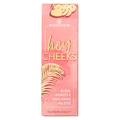 Палетка для макияжа лица ESSENCE HEY CHEEKS румяна, бронзер, хайлайтер