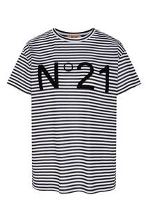 Полосатая футболка с логотипом No21