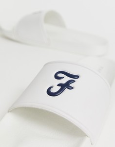 Белые шлепанцы с логотипом Farah - Белый