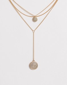 Ярусное ожерелье с монетой Missguided - Золотой