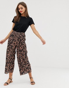 Плиссированные кюлоты со звериным принтом ASOS DESIGN - Мульти