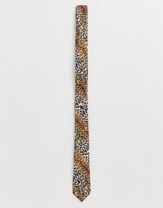 Узкий галстук с леопардовым принтом ASOS DESIGN - Мульти