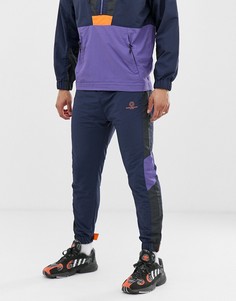 Темно-синие спортивные брюки от комплекта с принтом Bershka - Синий