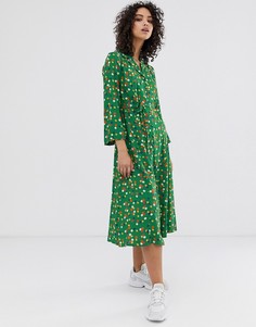 Платье-рубашка с цветочным принтом Finery - Daniella - Зеленый