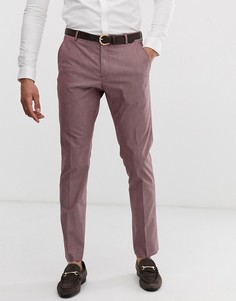 Розово-коричневые строгие брюки узкого кроя Selected Homme - Коричневый