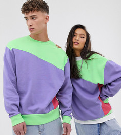 Зеленый свитшот колор блок COLLUSION - Unisex - Зеленый