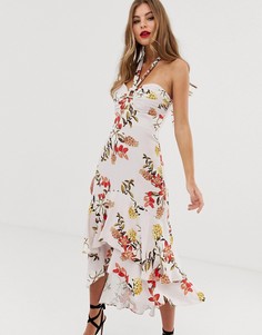 Асимметричное платье халтер с цветочным принтом Forever New - Мульти