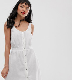 Повседневное платье мини на кнопках спереди ASOS DESIGN Petite - Белый