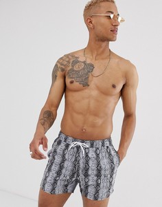 Короткие шорты для плавания со змеиным принтом ASOS DESIGN - Синий