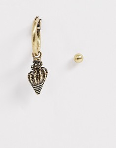 Золотистые серьги (кольца / с дизайном в виде ракушек) ASOS DESIGN - Золотой