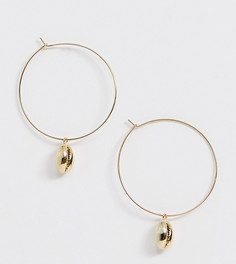 Позолоченные серьги-кольца с подвеской Orelia - Золотой