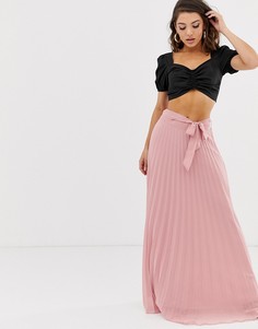 Розовая плиссированная юбка макси Missguided - Розовый