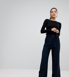 Широкие брюки с присборенной талией PrettyLittleThing - Темно-синий